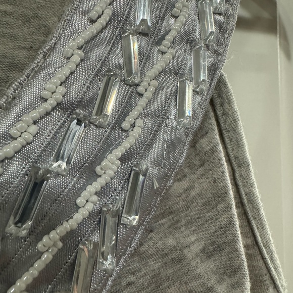 Grey jeweled neck line tank. Size small - Picture 3 of 6